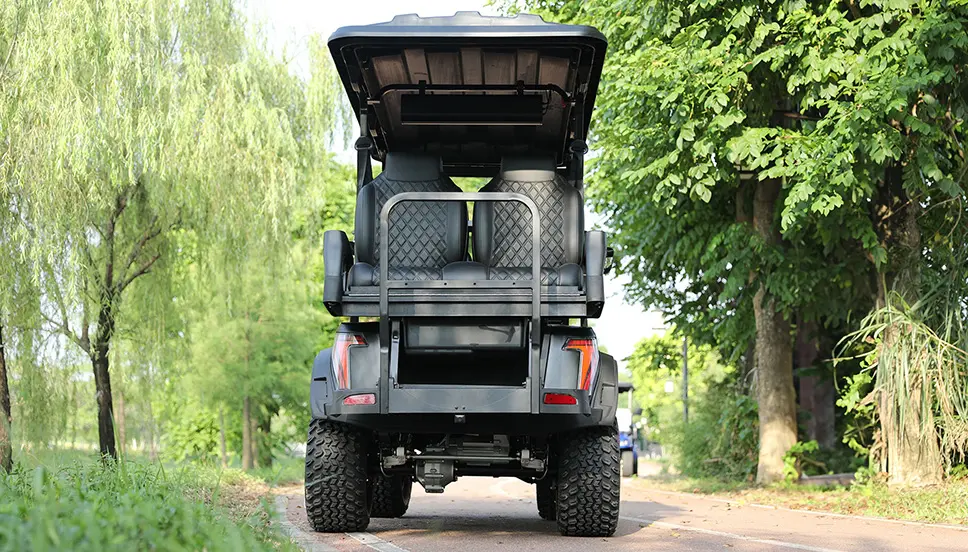 Rear View of an Off-Road Electric Cart Rear view of an off-road electric cart
