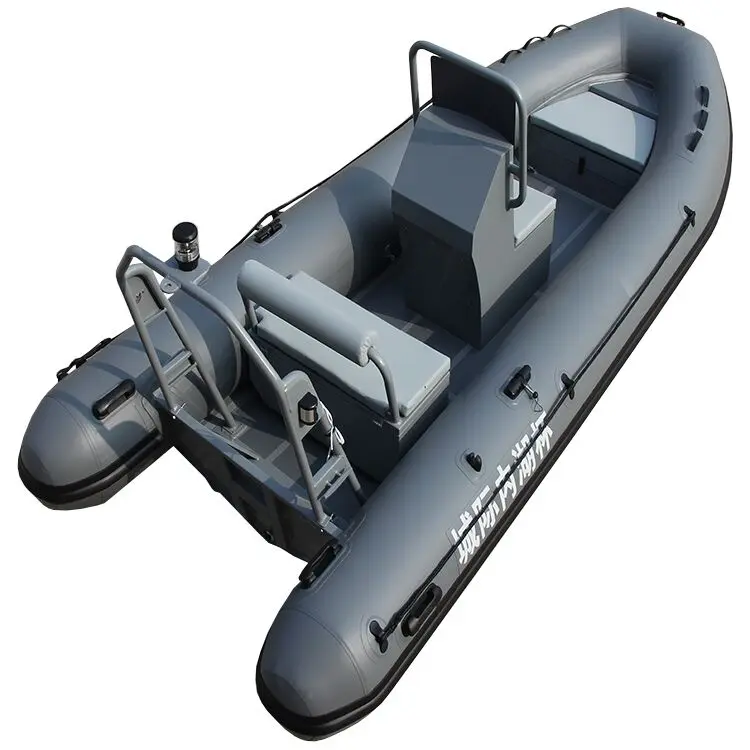 Gray Aluminum Semi-Rigid Boat